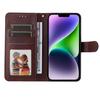 For iPhone 15 Plus Wallet Phone Case Calf Texture Anti-Scratch PU Leather Smartphone Shell Flip Stand Cover