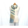 Used Shipping Included People Tree Blue Beige Organic Cotton Large Stole (Cotton Wrap Shawl Unisex)