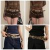 Gothic Leopard Print Belt Designer Women's Waist Belt Daily Rivet Waist Belt  Streetwear