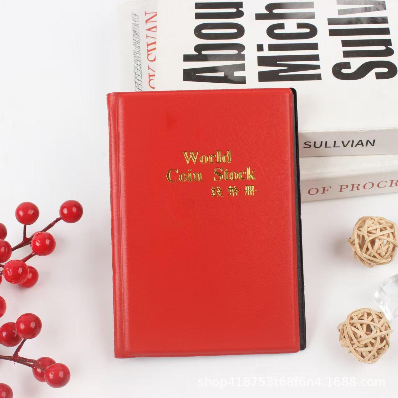 60 Large Grids Coin Register Coin Collection Book Small Ancient Coin Copper  Commemorative Album Home Garden красный