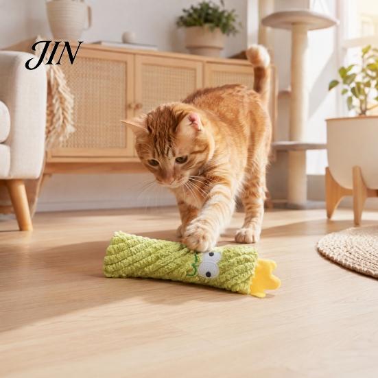 Kitten Play Toy Catnip Cactus Cat Toy, Stuffed Chew Soft Plush Kicker for Indoor Cats Biting Kicking