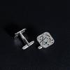 New Crystal-encrusted Square Cufflinks, a Sophisticated French-style Men's Shirt Cufflinks, Copper.