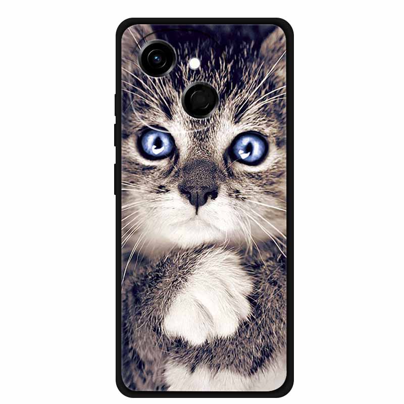 For Tecno Spark 40C Case Soft Black TPU Silicone Back Shockproof Cover for Tecno Spark40C 40 C Case Pop 10 Pro Butterfly Funda