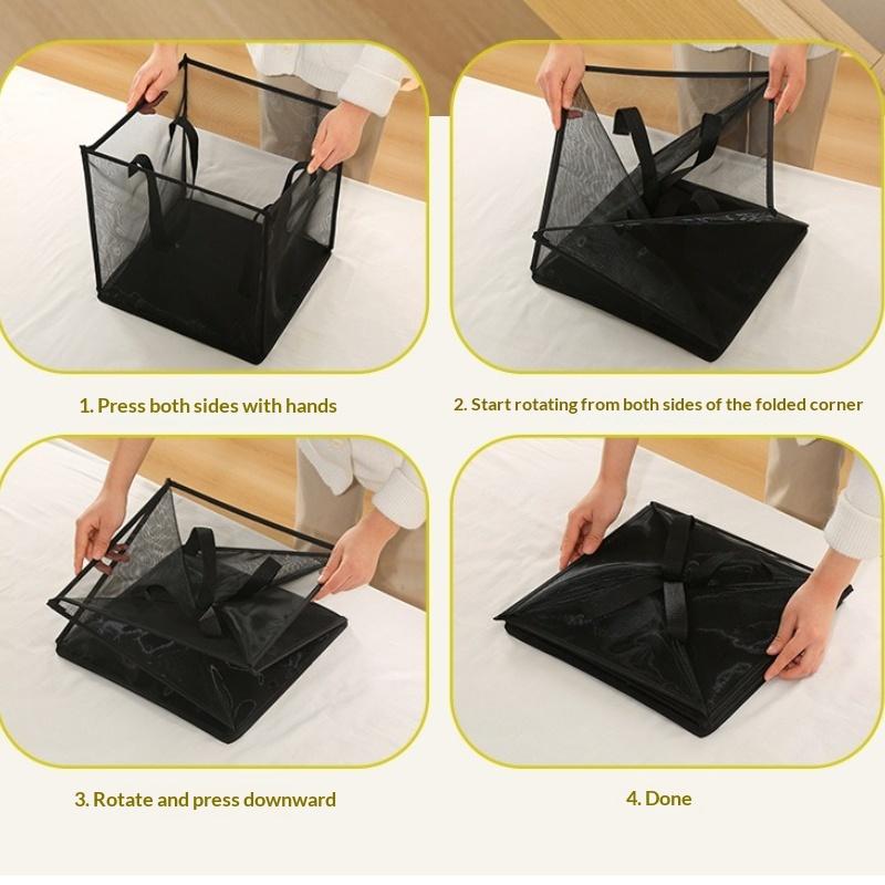 Grid Laundry Hamper Large Multi-functional Laundry Basket for Bathroom Storage Foldable Laundry Basket for Holding Clothes