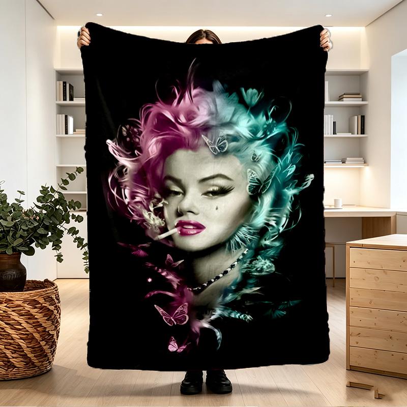 Marilyn Monroe Print Deken - Zacht & Comfortabel, voor Slaapkamer, Reizen, Bank, Huisdecoratie - Verjaardag Kerstcadeau voor Vriend