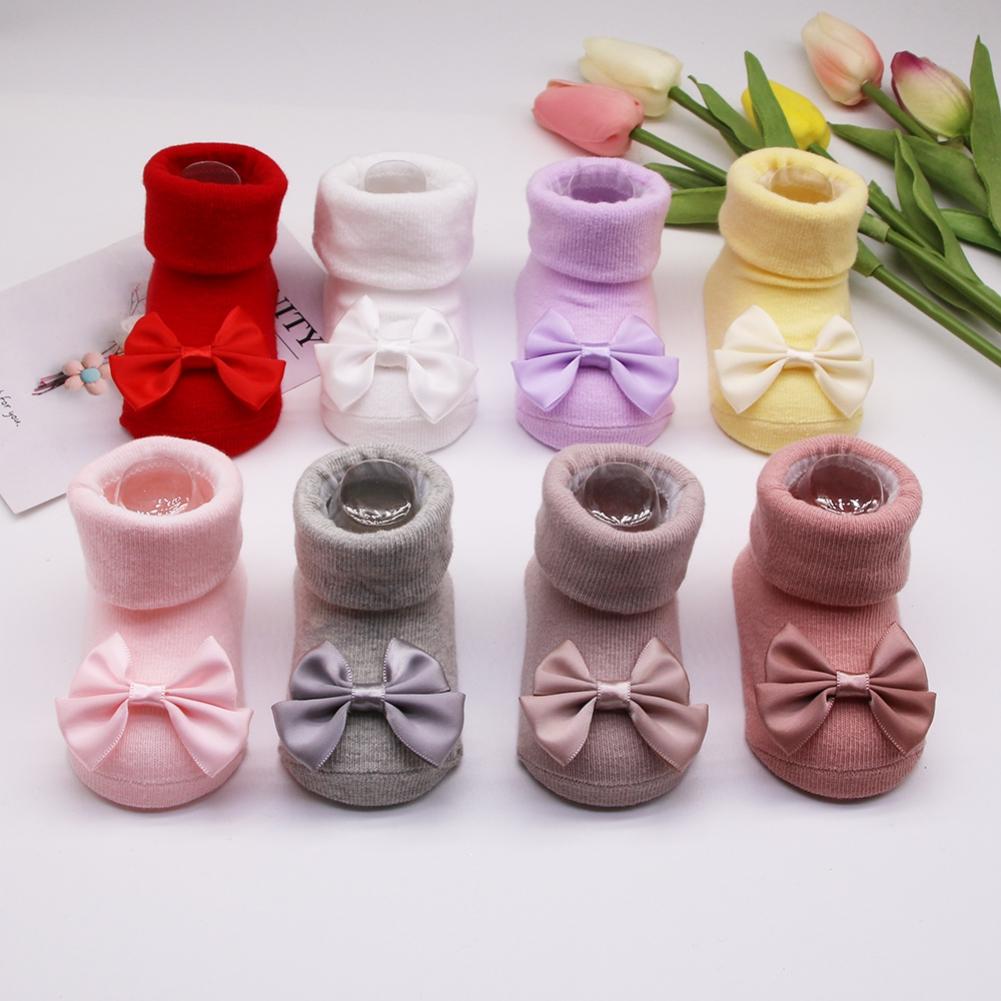 Girls Headband + Socks Set 0-12 Months Cute Toddler Princess Socks Autumn Infant Bow-knot Socks