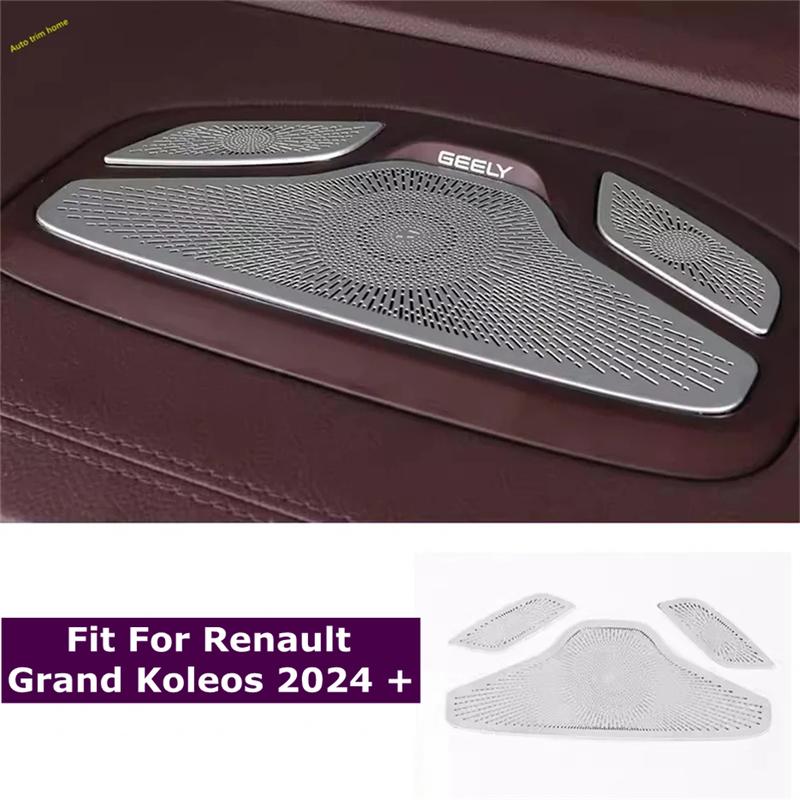 Stainless Steel Dashboard Speaker Tweeter Loudspeaker Decor Cover Trim Car Accessories Fit For Renault Grand Koleos 2024 2025