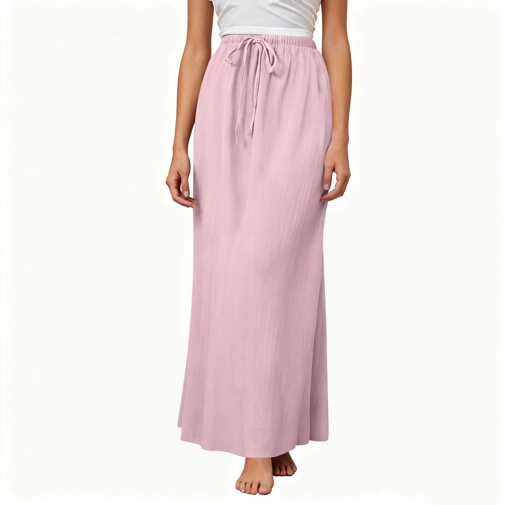Gonna Maxi Estiva da Donna Coulisse Vita Bassa A Linea Gonne Casual Vita Alta Elastica Aderente Lunghe Gonne Maxi