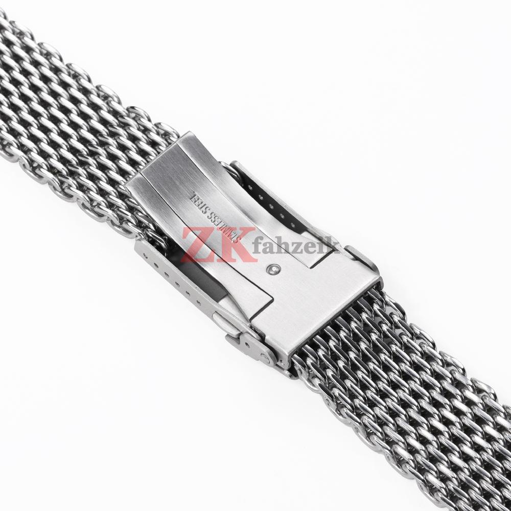 Luxury Stainless Steel Watch Bracelet 4.0 Thicken Shark Mesh Strap 18mm 20mm 22mm for Seiko Solid Adjustable Buckle Watch Band