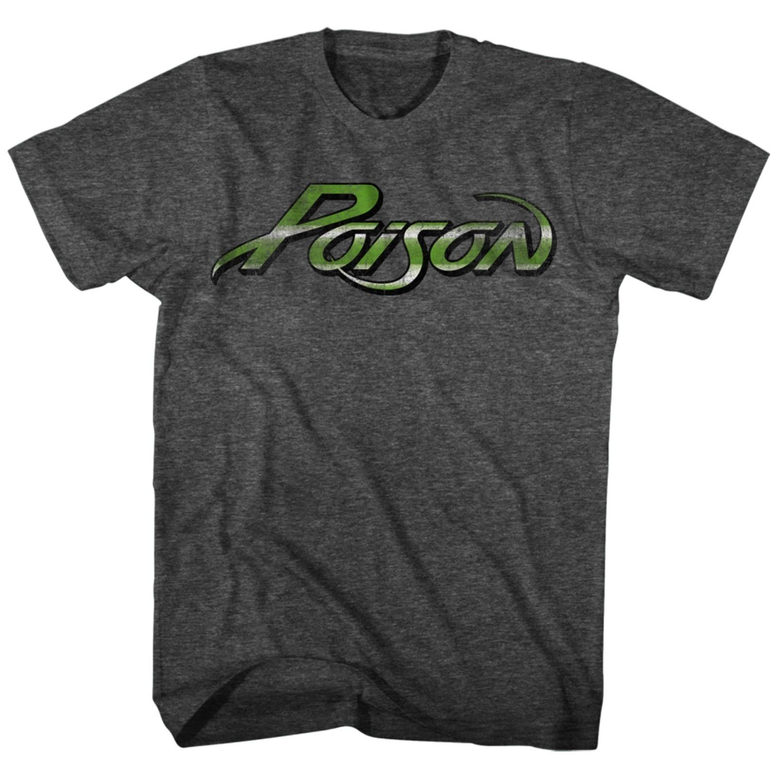 POISON cd lgo GREEN LOGO Official GRAY SHIRT New L, XL M
