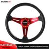 Volante Deportivo de 350 mm/14 Pulgadas Aluminio PU Volante para Juego de Carreras de Simulación Drift Universal