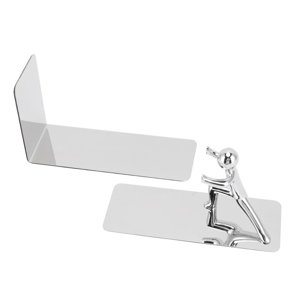 Metal Bookends Kung Fu Man Design Durable Rustproof Metal High Stability Book Ends for Home Office Library