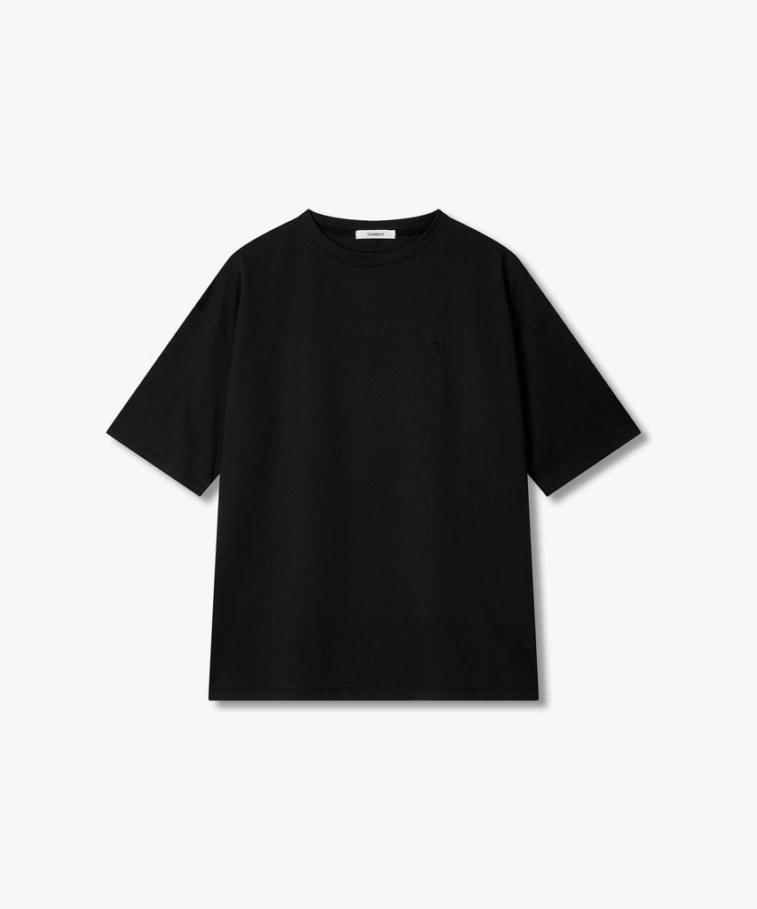 STUDIO TOMBOY [Reorder] Mini Embroidered Round Neck Short Sleeve T-Shirt_Black 9176222981