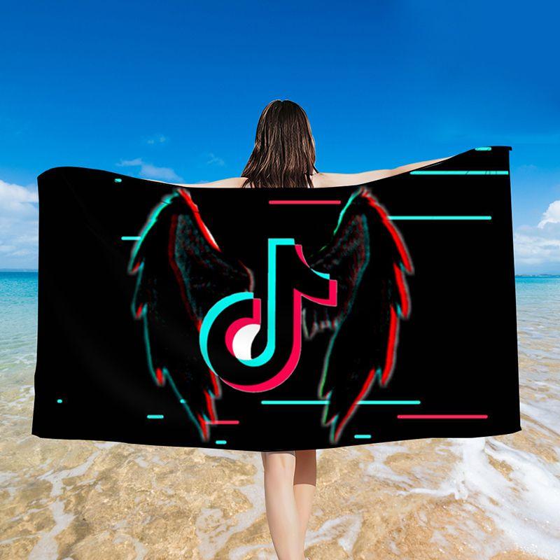 Tiktok 3d Printed Towel Bathing Bathrobe Beach Swimming Swimwear Shower Towel