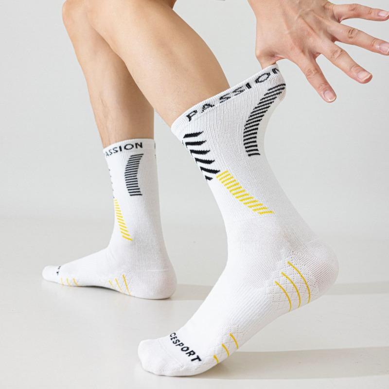 Men's Autumn Leisure Trend Running Cycling Basketball Sports Breathable Sweat-absorbing Boneless Tube Socks