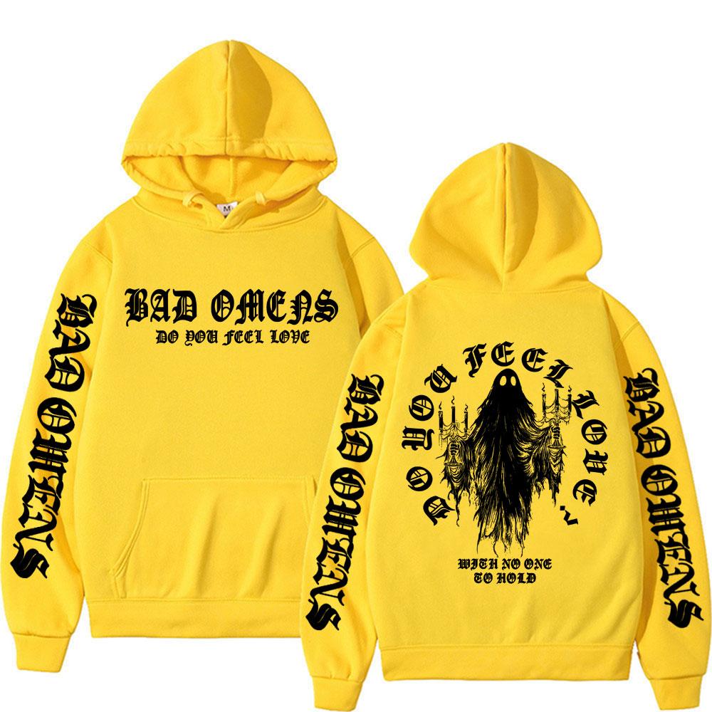 Bad Omens Do You Feel Love Geisterprint Kapuzenpullover Herren Damen Mode Gothic Freizeit Bodywarmer Mit Kapuze Hohe Qualität Fleece Sweatshirts