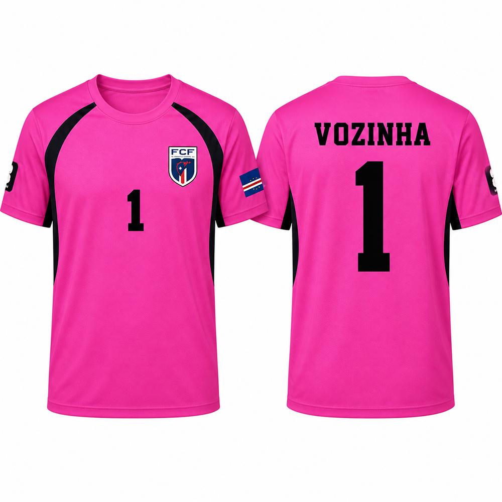 Capo Verde Vozinha N.1 Portiere Maglia da Calcio Unisex Manica Corta Allenamento Partita Top per tifosi