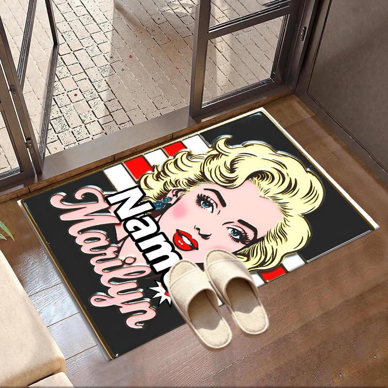 Custom Name Personalized Marilyn Monroe Print Carpet, Versatile Home Decor Rug, for Playroom, Apartment, Balcony, Entryway, Hallway Gift