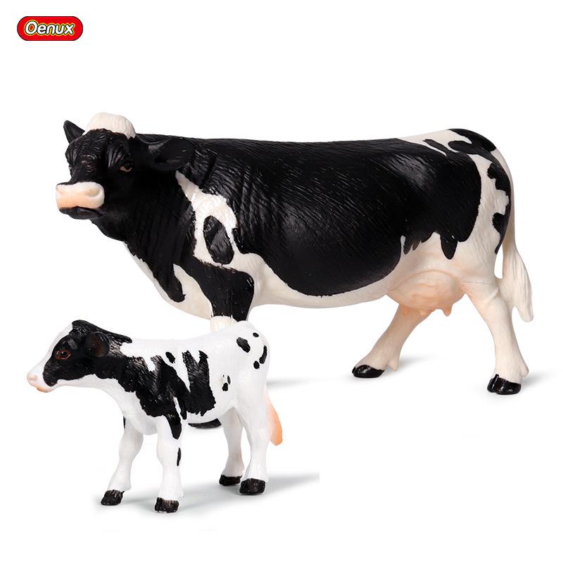 Children's Cognitive Animal Model Toy: Yellow Cow, Buffalo, Rhinoceros, Zebu, Bison, Bull Figurine.
