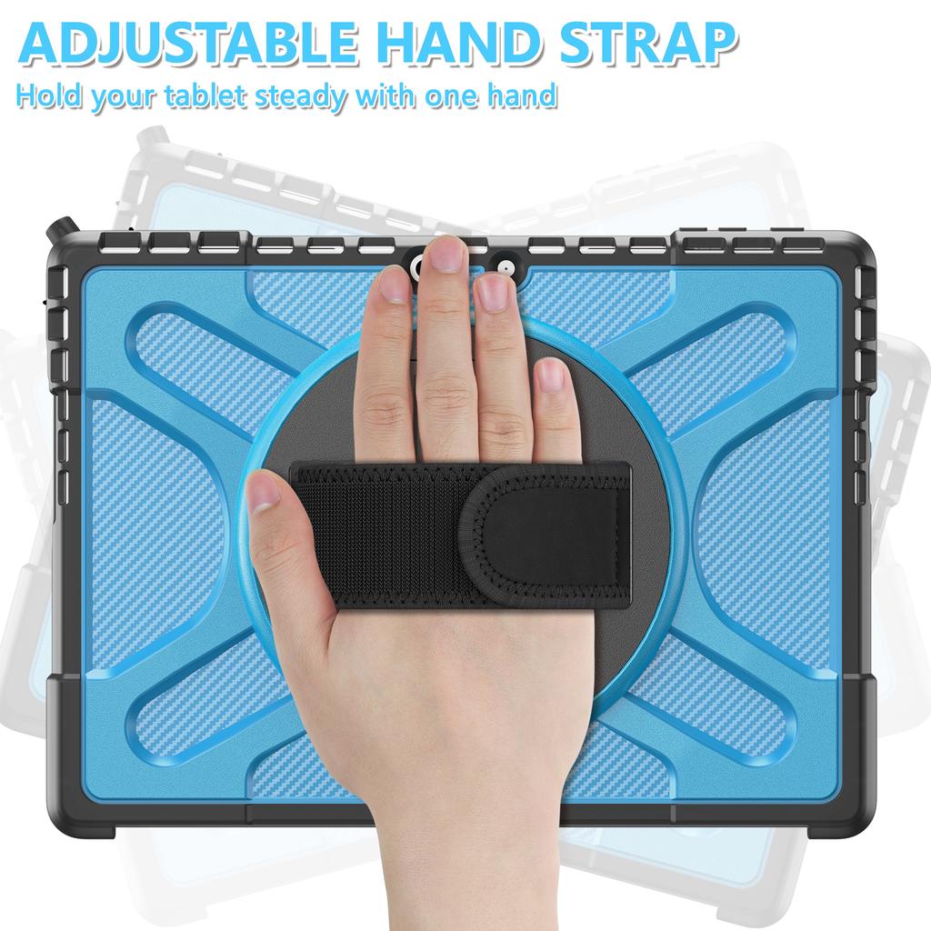 Case with Hand Strap for Microsoft Surface Pro 11 10 9 8 7 6 5 4 Heavy Duty Armor Cover for Go 1 2 3 4 Shockproof 3-Layers Shell