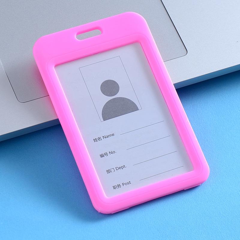Dwustronny przezroczysty identyfikator z smyczą na karty ID i plakietki z imieniem
