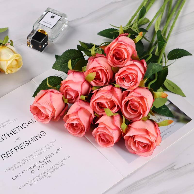 Silk Bulgarian Rose Artificial Flowers for Home and Wedding Decor