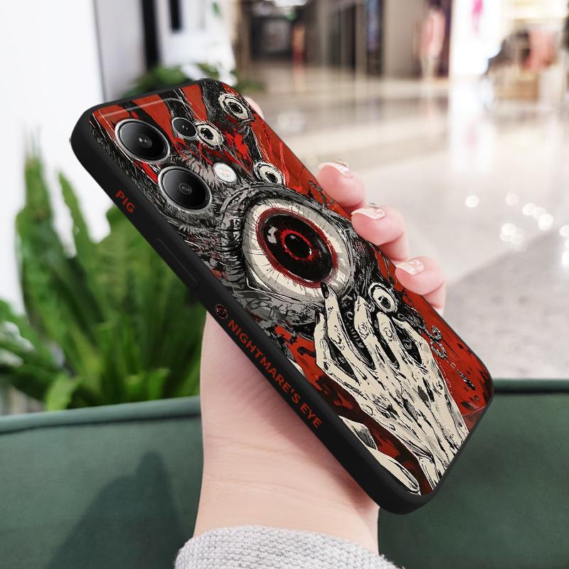 

Devil Eye Phone Case For Xiaomi Redmi Note 14 13 12 12S 11 11S 10 10S 9 9S Pro Plus 4G 5G Liquid Silicone Cover Redmi Note 9S(9Pro) чорний