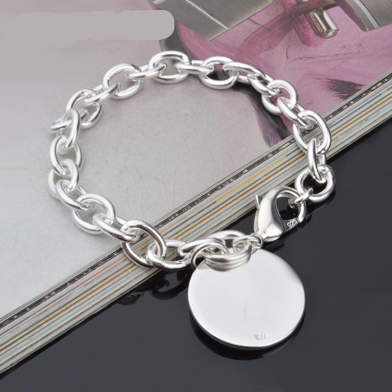 

925 Серебряные круглые браслеты-цепочки для женщин, модные свадебные украшения, аксессуары