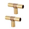 2pcs 1 2in (12mm) Brass 3 Way T Fitting Thread Hose Barb Tee Connector for Gas Fuel Water Air