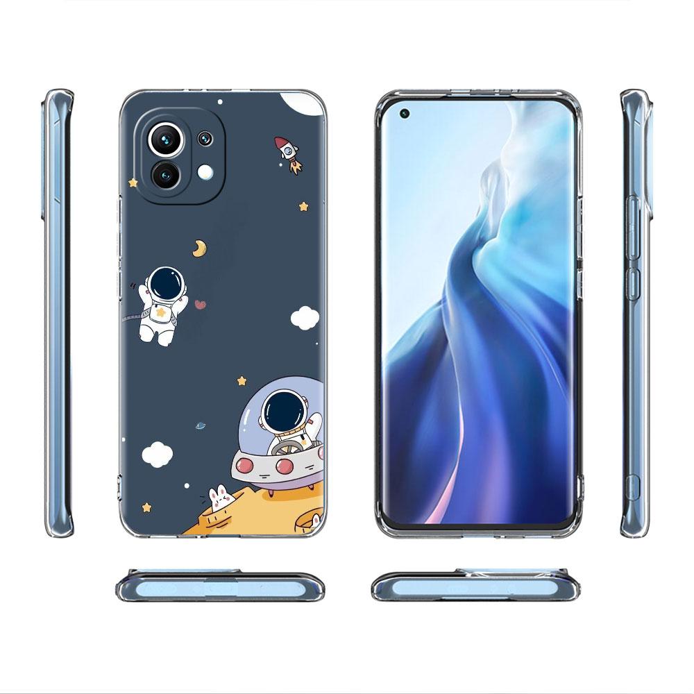 Astronaut Universe Clear Case For Xiaomi Mi Poco X3 NFC M3 Pro F3 F1 11 Lite 12 Note 10 11T 9T Transparent Phone Cover