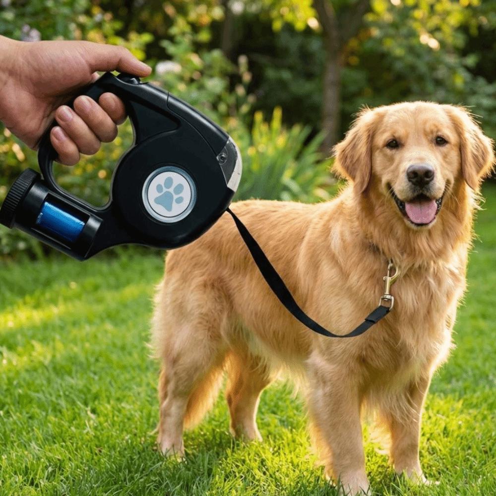 Plastic LED Dog Leash With Garbage Bag Puppy Traction Belt Pet Traction Rope Small Dogs