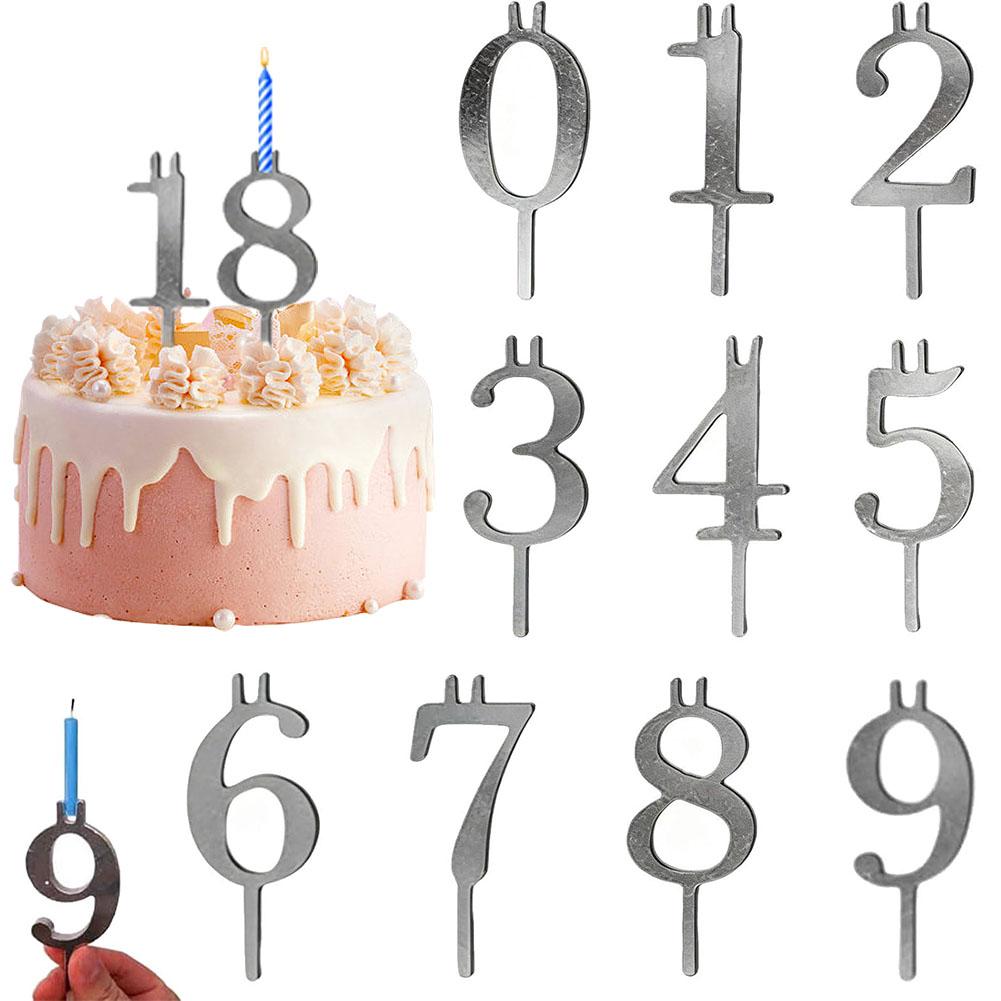 10pcs/set 0-9 Number Happy Birthday Cake Topper Wedding Cake Topper Adorn For Kids Birthday Party Holiday Cake Supplies