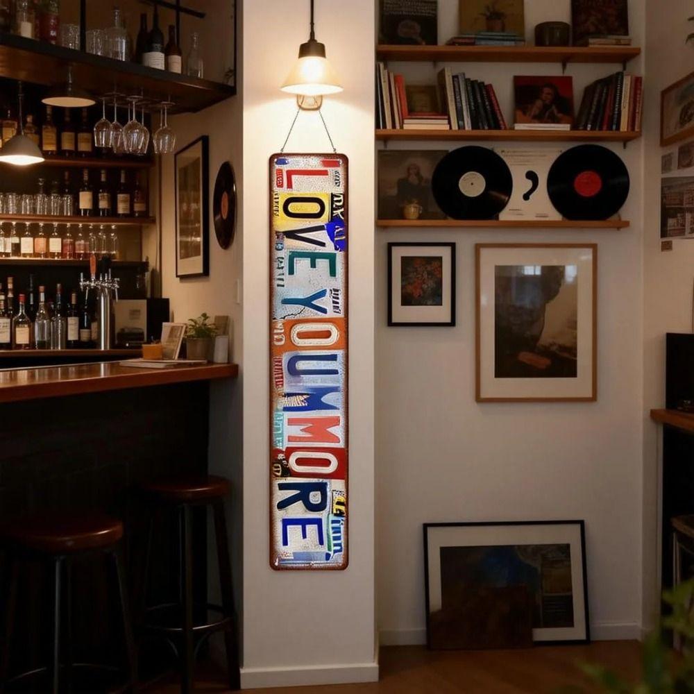 Fashion Love You More Door Sign Emotional Expression Hangable License Plate Vintage Wall Sign Decoration Hallway
