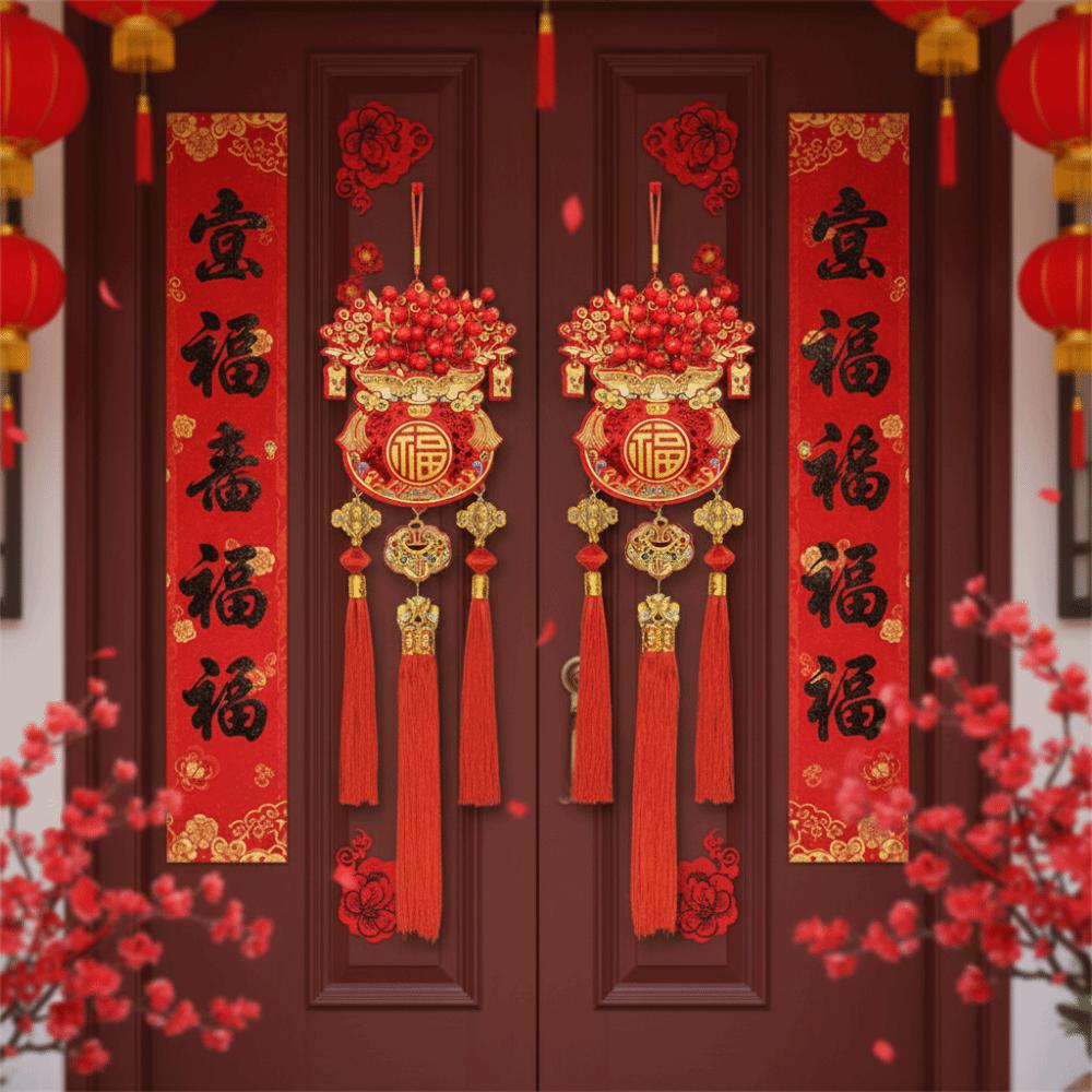 Traditional Spring Festival Pendants Lucky Bag Shape Festive Hanging Ornaments  Entry Door