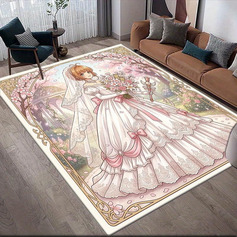 Cardcaptor Sakura Sakura Theme Collection Anti-Slip Rug, Rectangular Carpet for Bedroom & Living Room