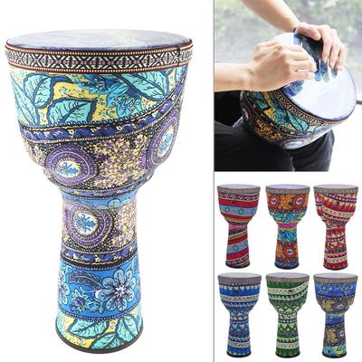 Djembe africano de 8 pulgadas para niños, tambor de mano, tela colorida, arte, barril ABS, instrumento Musical de piel de PVC
