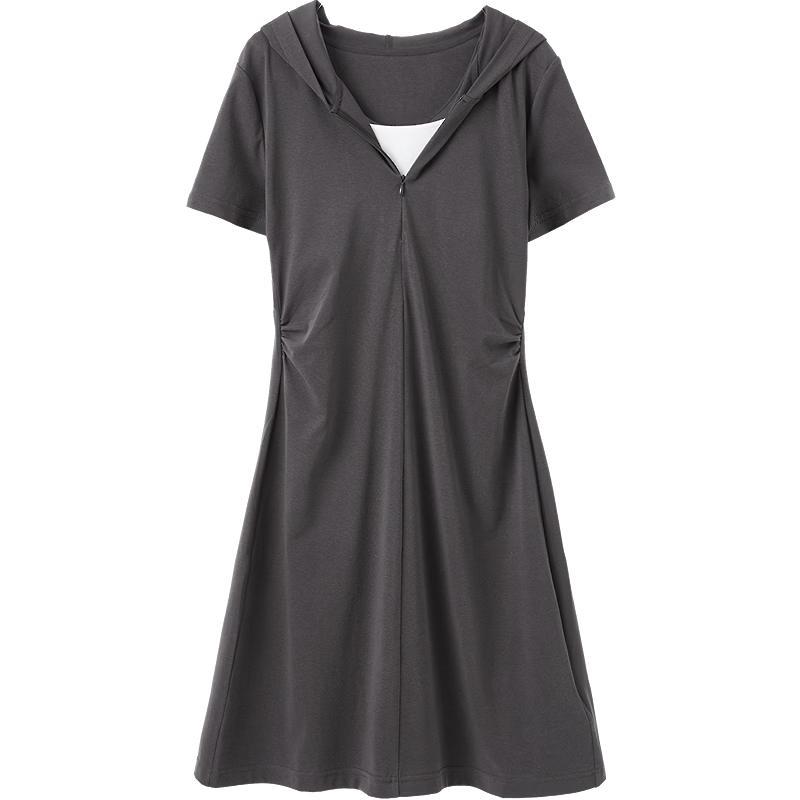 

Женское летнее мини-платье BETU с капюшоном и коротким рукавом M