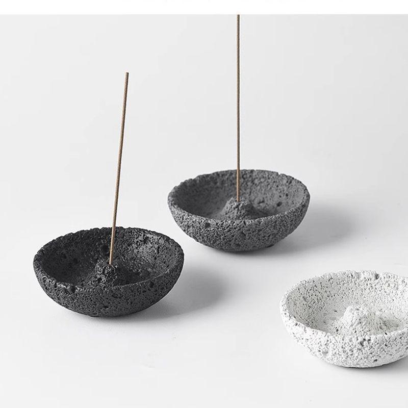 Rustic Stone-Textured Incense Holder Rustic Minimalist Decor Aroma Burner Stand For Home Decor, Desk, Living Room & Gift