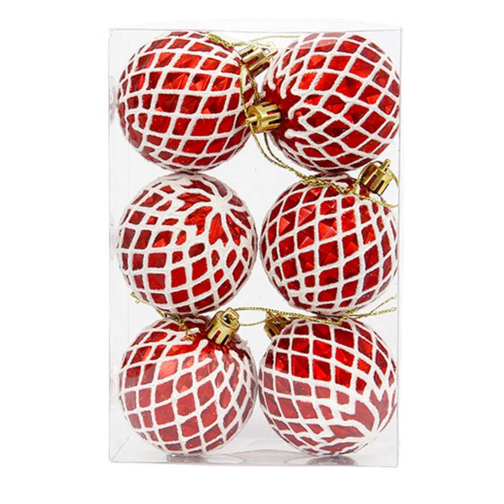 6Pcs/Set Gift Xmas Tree Decoration 6cm Christmas Spheres Pendant Party Decoration