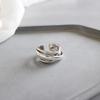 Silver Color Vintage Engagement Ring Irregularly Geometric Winding Jewelry For Women Couple Size 17mm Adjustable