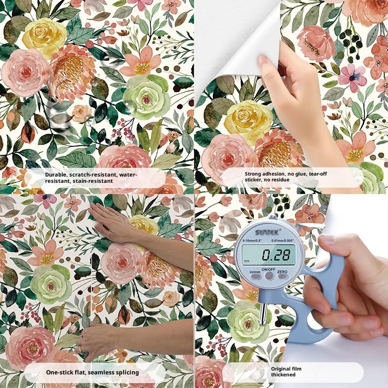 PVC Wallpaper Household Self-adhesive Background Wall Decorative Painting Wall Sticker Self-adhesive Wall Covering Bedroom Wallpaper Self-adhesive