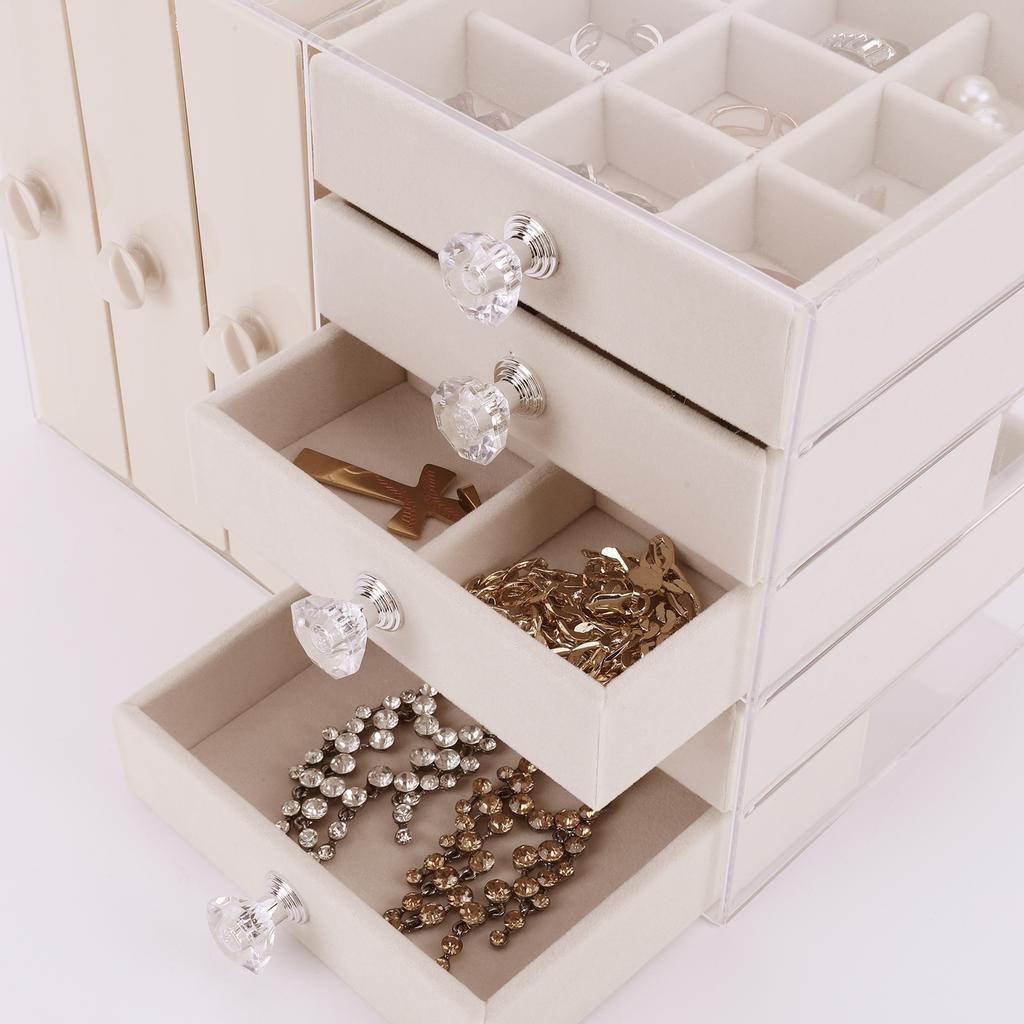 Necklace Organizer Multifunctional Earring Storage Box Large Capacity Earring Organizer Box for Bedroom Dressing Table