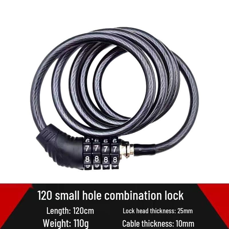 Anti-theft Cartoon Cow Combination Lock - Portable Motorcycle & Mountain Bike Helmet Retractable Steel Wire Lock