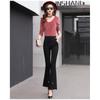 Korean Fashion 2022 Summer High Waist Stretch Women's Lace Patchwork Capris Pants for Women Skinny Flare Pants Woman Trousers