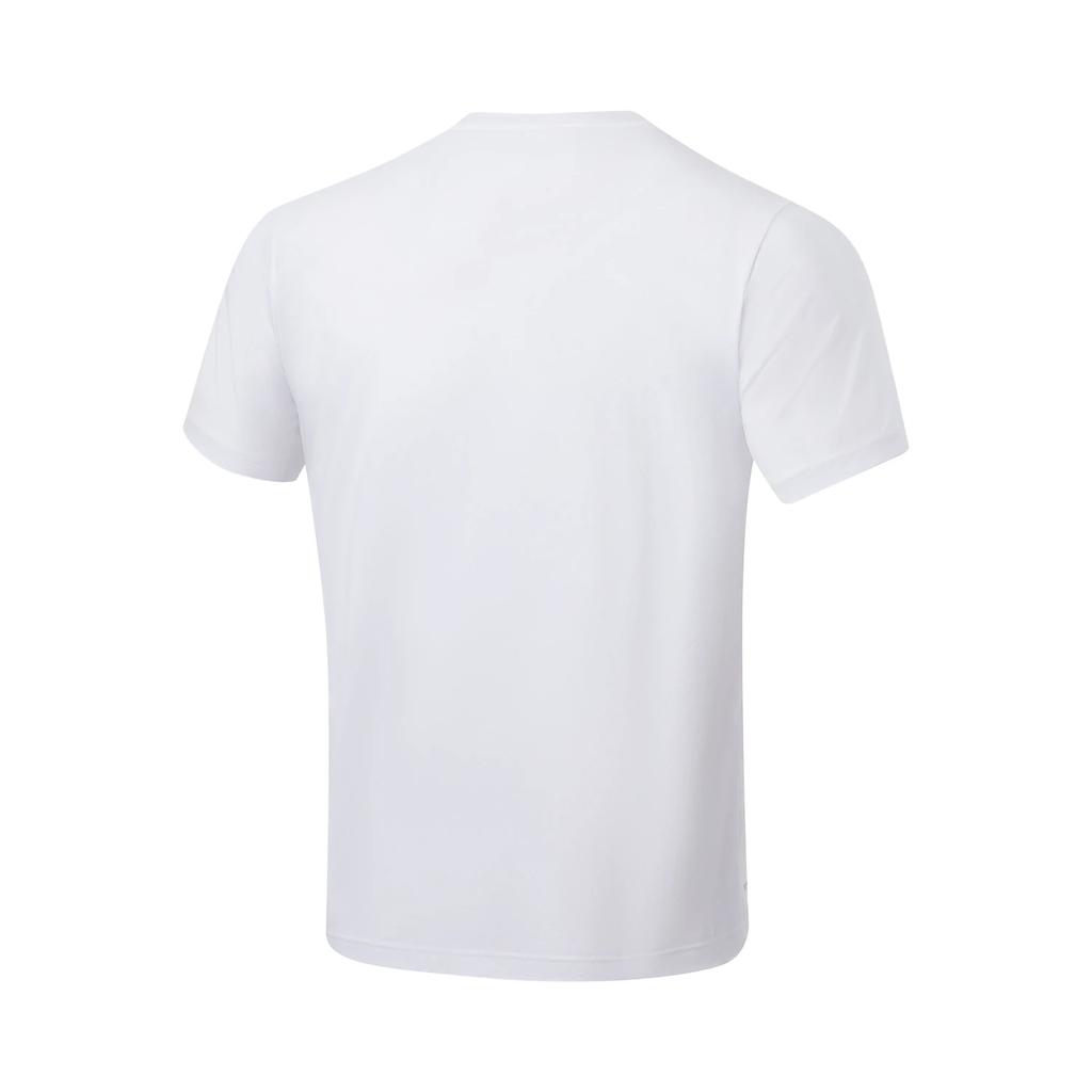 Li-Ning Fitness Series Letter Round Neck Pullover Short Sleeve T-Shirt Men Tops White ATST103-2
