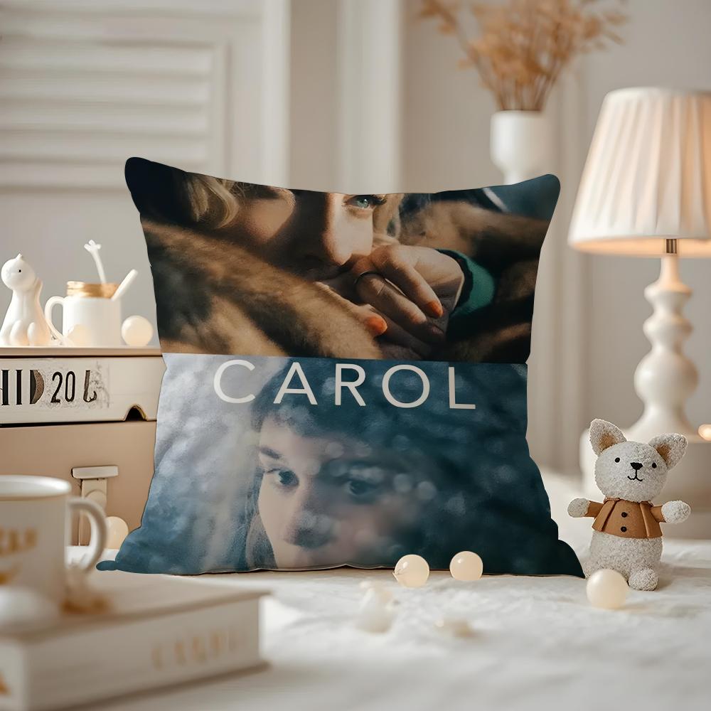 Cushion Cover Anti-dustmite Pillowcase Invisible Zipper Silky Short Plush Sofa Cushion Cover Carol Classic Movie