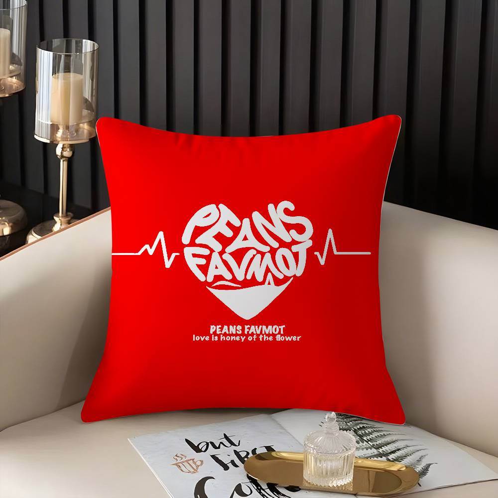Pillow Case Creative Love Letters Home Dorm Chair Back Short Plush Double-sided Printing Office Nap Time Cushion Cover
