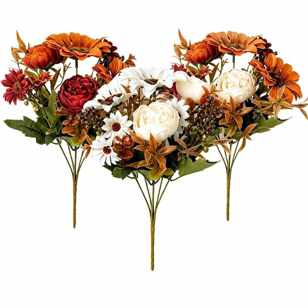 6 Heads Artificial Sunflower Bouquet Simulation Sunflower Peony Centerpiece  Home Decor