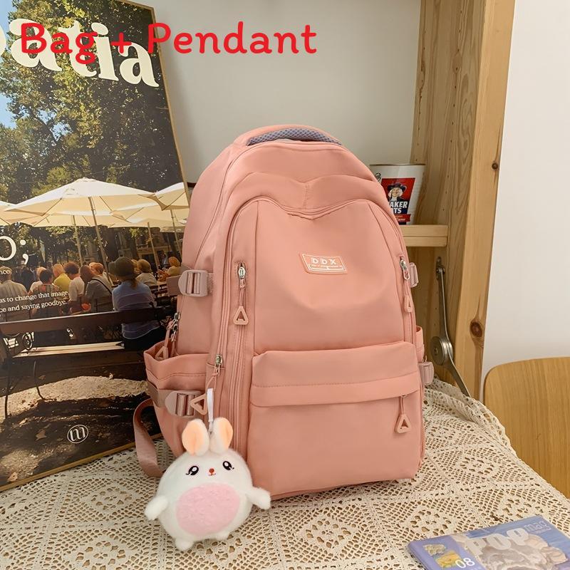 Girl College Backpack Nylon Large Capacity With Multicompartment For School Use