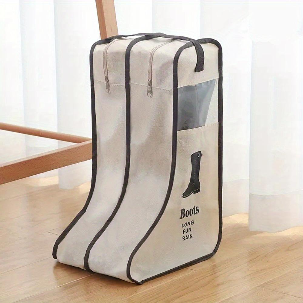 

Dustproof Boots Storage Bag Visual Shoes Zipper Pouch New Shoe Bag Travel L бежевий